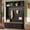 Black + Particle Board+MDF + Primary Living Space, variant on ON-TREND Black Hall Tree with Storage Bench, 75" Farmhouse Entryway Hall Tree with 6 Hooks, Open Shelves & Enclosed Shoe Cabinets for Hallway