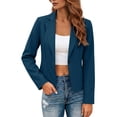thumbnail image 5 of Womens Casual Blazers Open Front Women's Short Blazer Long Sleeved Lapel Business Casual Blazer Navy Xxl, 5 of 9