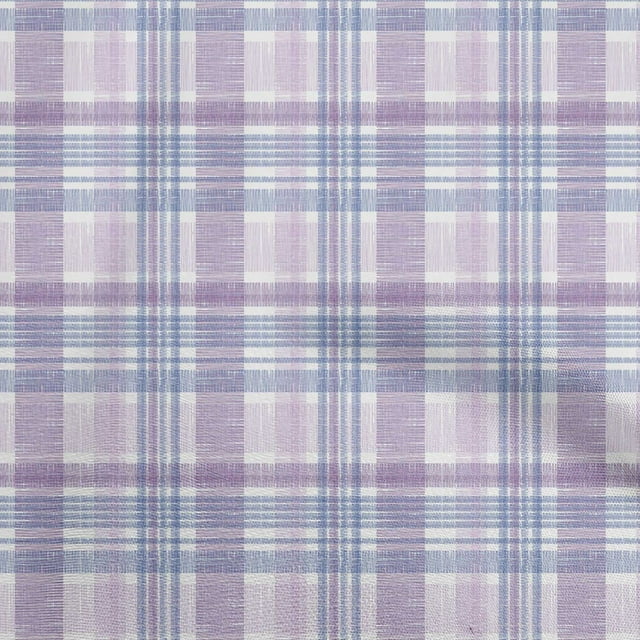 oneOone Silk Tabby Purple Fabric Check Sewing Craft Projects Fabric Prints By Yard 42 Inch Wide