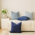thumbnail image 7 of Set of 4 Neutral Couch Throw Pillow Covers, Blue Decorative Farmhouse Boho Throw Pillows for Living Room, Couch, Bed, Sofa Soft Corduroy Accent Home Decor ( No Pillow 18x18 Inch), 7 of 7