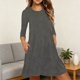 thumbnail image 2 of Vestido Largo de Manga Larga para las Mujeres Color Sólido Cuello Redondo Suelto Medio Ternera Vestido de Noche, Vestido Casual de Manga Larga para las Mujeres Dormir, 2 of 8