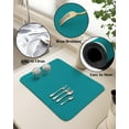 thumbnail image 5 of Teal Dish Drying Mat for Kitchen Counter, Super Absorbent Quick Dry Coffee Bar Mat Pad Thin Diatomaceous Sink Mat Non Slip Dish Drainer Mat 12''x16'' Turquoise Pure Teal, 5 of 6