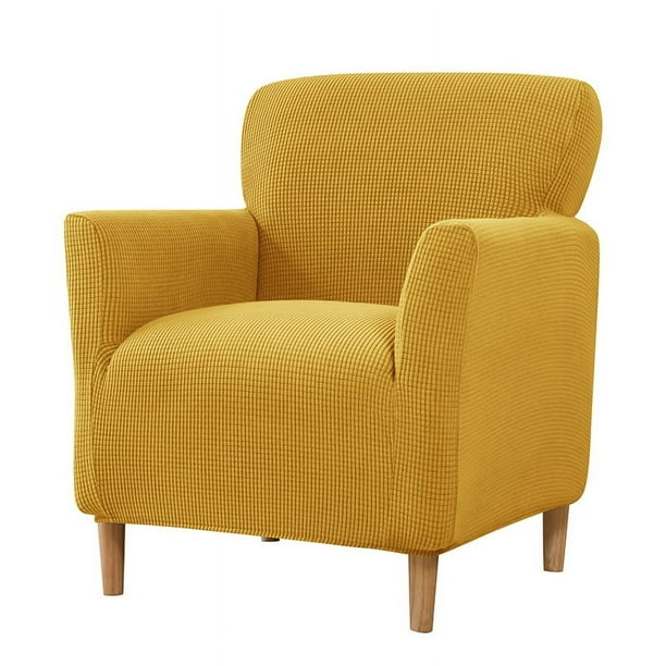 Xiao Hua Funda de sillón moderna con acento jacquard, protector de muebles para sala de estar, color amarillo