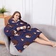 thumbnail image 5 of Oversized Wearable Blanket Hoodie,Cute Hedgehog Pattern Sherpa Blanket Hoodie with Super Pockets,Super Warm Fuzzy Pullover for Women & Men, 5 of 6