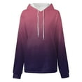 thumbnail image 5 of kamemir Crew Neck Sweatshirts Women Hoodies for Women 2024 Trendy Gradient Print Oversized Sweatshirt Casual Drawstring Hooded Pullover with Pocket(Light Purple,S), 5 of 5