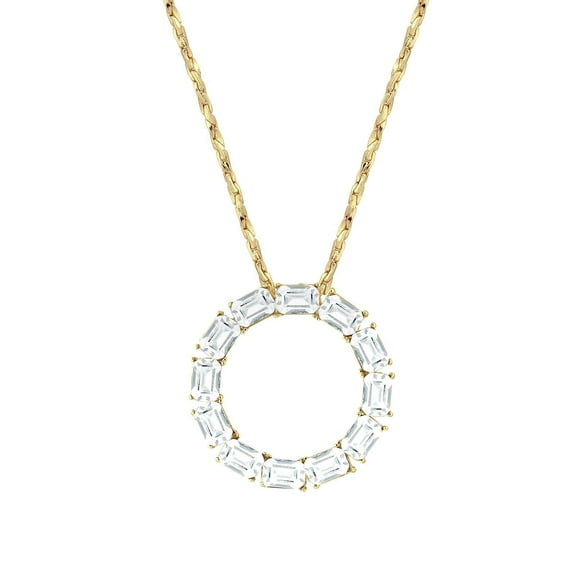 1928 Jewelry Octagon Austrian Round Pendant Necklace For Women 18 Inch