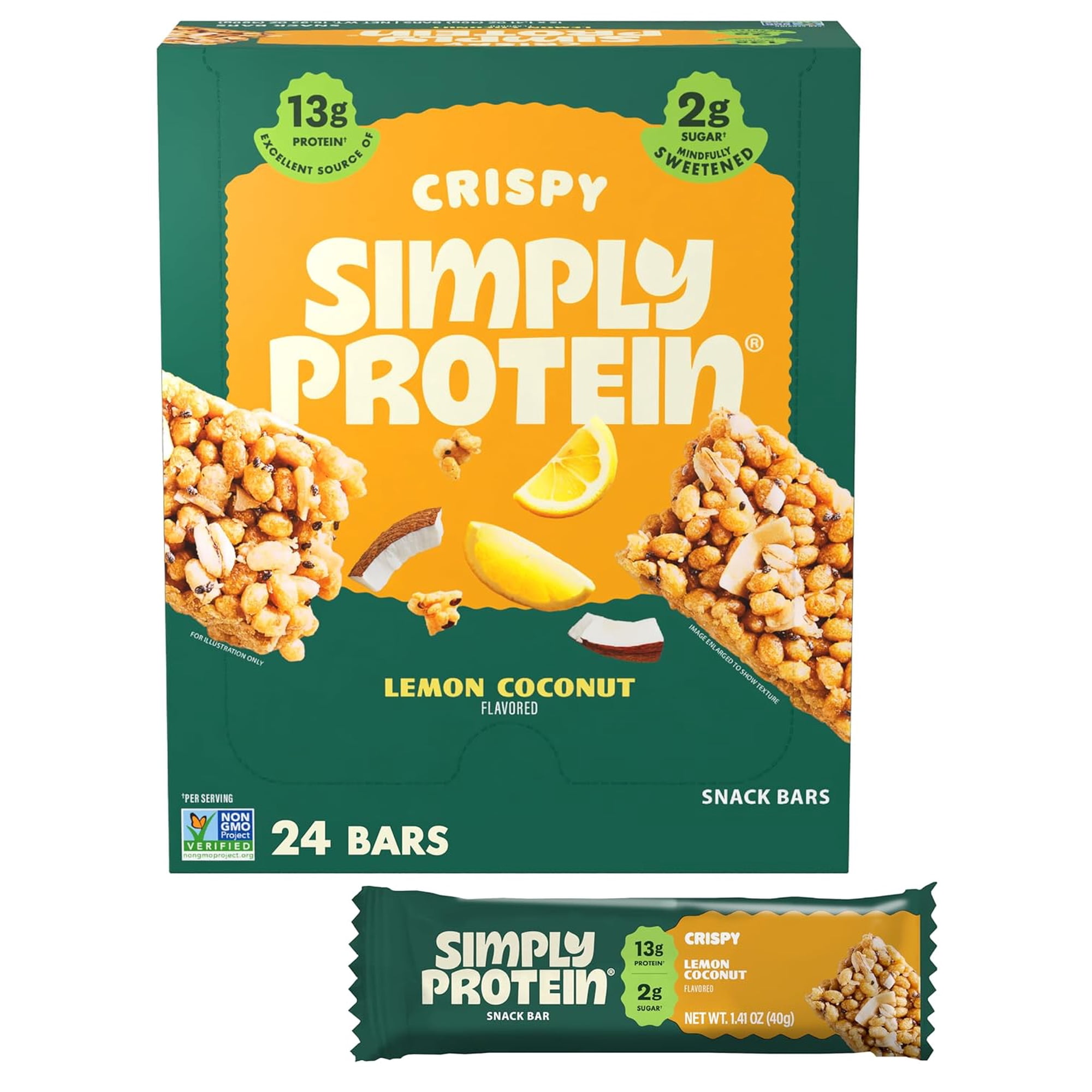 (Pack Of 24) SimplyProtein Bar Lemon Coconut 1.41 Oz