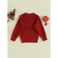 thumbnail image 4 of Bslissey Toddler Baby Girls Boys Christmas Sweater Long Sleeve Letter Pattern Knit Pullovers Infant Loose Jumper Tops 6M 12M 18M 24M 3T 4T Kids Casual Warm Clothes, 4 of 9
