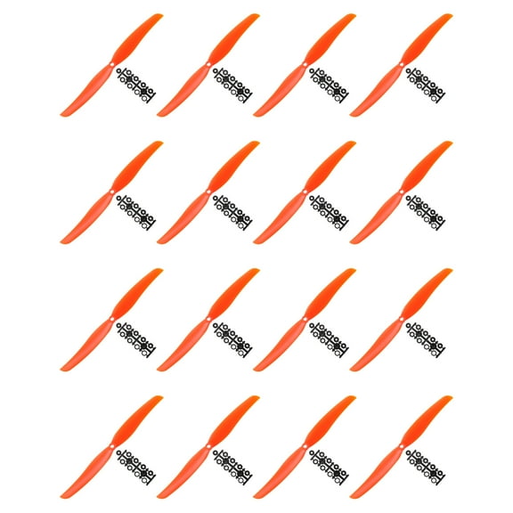 1060 Propellers 10x6 Prop 2-Vane Fixed-Wing Orange Replacement Props with Adapter Rings for RC Airplane, 16 Pack