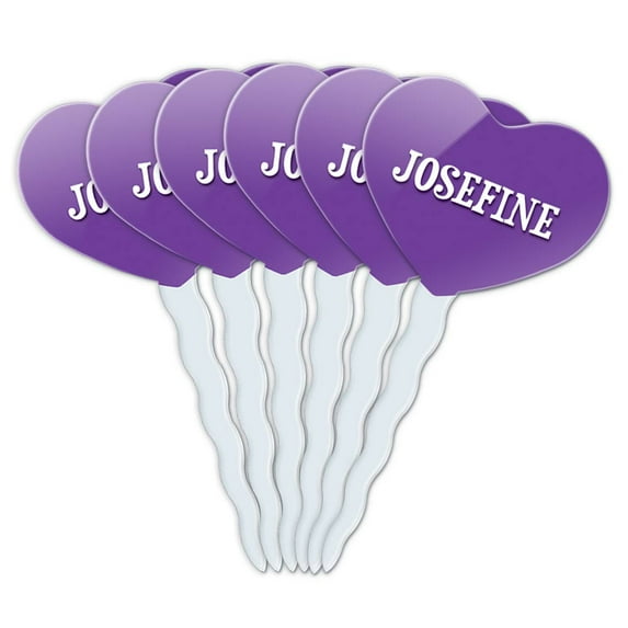 Josefine Heart Love Cupcake Picks Toppers - Set of 6
