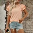 thumbnail image 2 of Summer Fashion Plus Size Shirts for Women Trendy Clothes 2025 olid Color Round-Neck Blouses Up to 65% off!, 2 of 4
