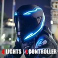 thumbnail image 2 of Motorcycle Bike Helmet Led Cold Light Strip El Sticker Waterproof 4 Flashing Warning Lights Night Riding Helmet Kit, 2 of 3