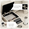 thumbnail image 6 of LUCKHAO Corduroy Modular Sectional Sofa with Bluetooth Speakers, 114*64'' L Shaped Upholstered Deep Seat Couch , with Console,USB Charger,Cup Holders,Storage,Ottoman, 6 of 23