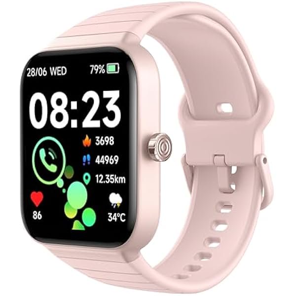 wonima44 Smart Watch for Women Men, Answer/Make Call, Alexa Built-in, 1.8“ Fitness Tracker with 100 Sport Modes, Heart Rate, Blood Oxygen, Sleep Monitor, Fit for Android and iPhone, IP68 Waterproof