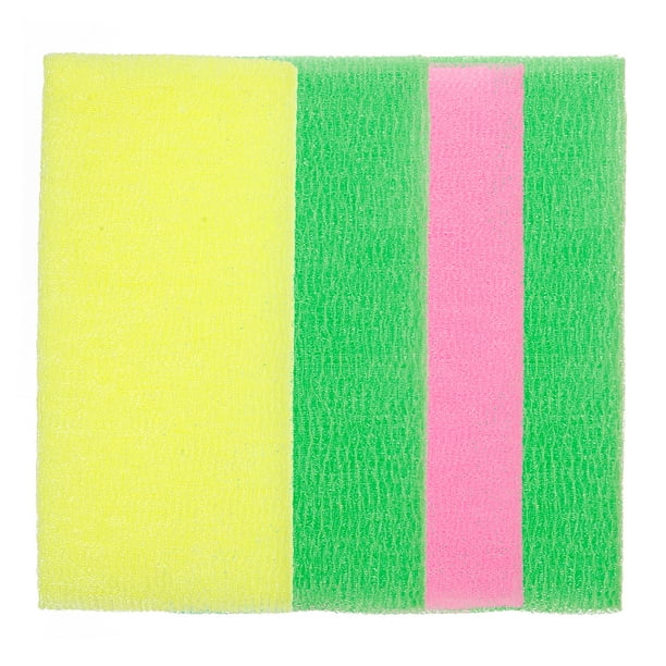 Toalla de lavado de baño de 4 piezas para lavar la toalla de lavado de nylon larga toalla de ducha (color aleatorio)