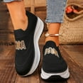 thumbnail image 2 of Platform Walking Shoes for Women Breathable Knit Slip on Loafers Casual Orthopedic Fashion Sneakers, 2 of 6