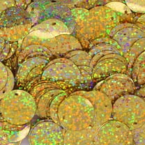 Gold Sequins 20mm Top Hole Hologram Glitter Multi Reflective Metallic Made in USA