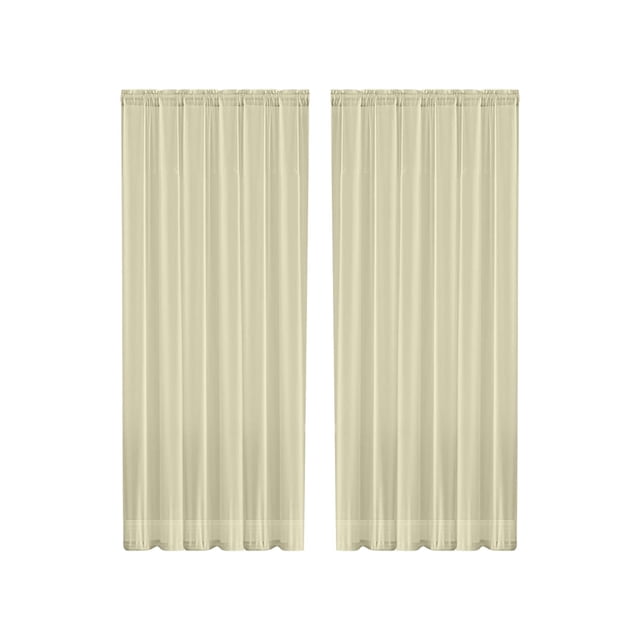 Semi Sheer Curtains Polyester Rod Pocket Style 83.86 in x 51.97 in Solid Color Light Filtering Window Treatment