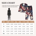 thumbnail image 4 of Honeii Colorful Flower Peacock print Women's Pajama Sets Long Sleeve Button Down Sleepwear Nightwear Soft Pjs Lounge Sets-Medium, 4 of 7