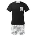 thumbnail image 5 of GERsome Men's Pajamas Sets Short Sleeve Crewneck Tops and Shorts Lounge Sets 2 Piece Summer Sleepwear M-3XL, 5 of 6