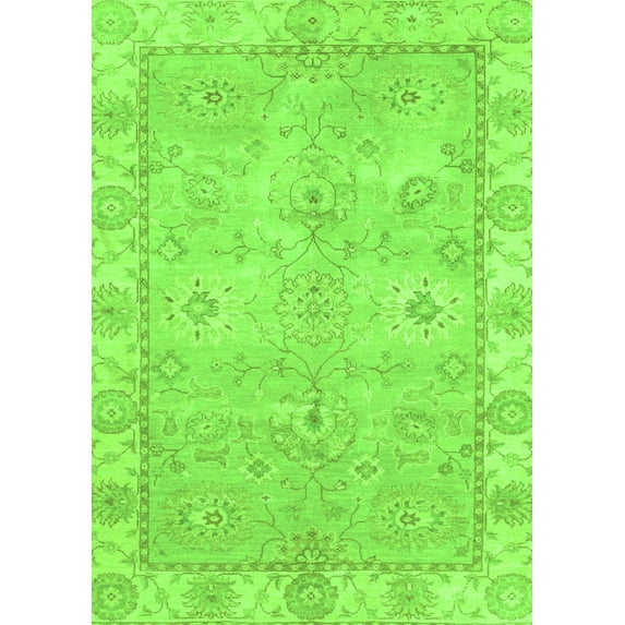Ahgly Company Indoor Rectangle Abstract Green Modern Area Rugs, 7' x 10'
