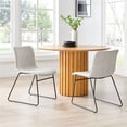 thumbnail image 3 of NPD Furniture Bruce Fabric Dining Side Chair in Pebbled Cream (Set of 2), 3 of 12