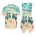 thumbnail image 3 of Psesaysky Couple Shirts and Dress Green Sea Turtle on Beach Hawaii Matching Couple Luau Outfits Mens Button Down Short Sleeve Hawaiian Aloha Shirt Womens Sleeveless Sundress, 3 of 7