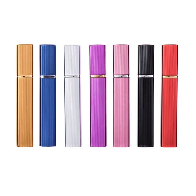 EeaseMX 7 botellas de spray de perfume de 12 ml, portátiles, de metal y vidrio, rellenables, para viaje.