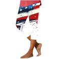 thumbnail image 2 of Warop Women's Yoga Pants with Independence Day Print, Slim-Fit Capri Leggings for Casual Fashion and Workout, 2 of 5