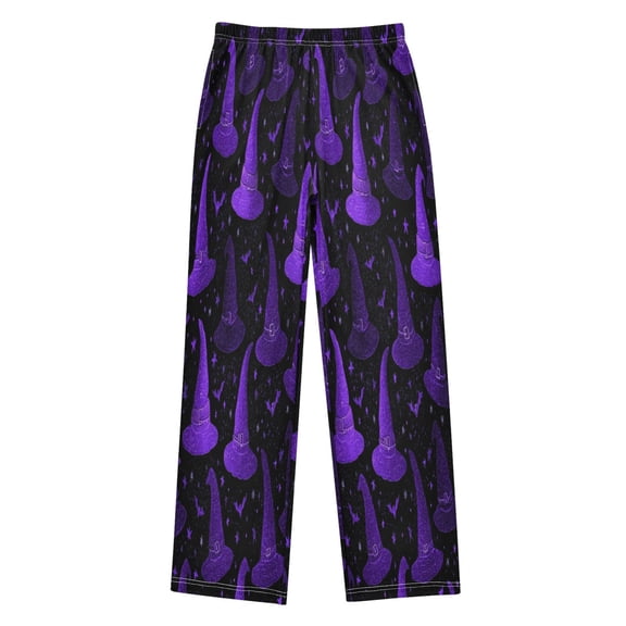 Boy's Pajama Pants Boys' Long Sleep Pants Children's Pajama Pants Loose Fitting Pajama Pants are Convenient to Put on and Take off S Halloween Purple Hat