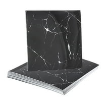 Uxcell 10Pcs Peel and Stick Marble Tiles, Waterproof Wall Panel Backsplash, 12"x12" Peel and Stick Shower Tiles for Bathroom, Black and White Root Design