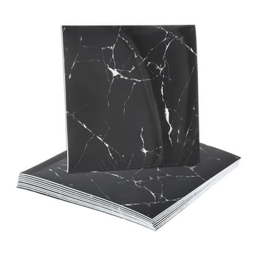 Uxcell 10pcs Peel and Stick Marble Tiles, Waterproof Wall Panel Backsplash, 12"x12" PVC Peel and Stick Shower Tiles for Bathroom, Black and White Root Design