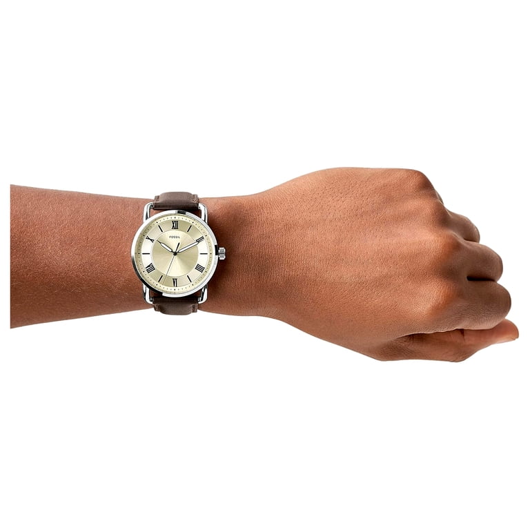 Fossil Men's Copeland 42mm Three-Hand Brown Leather Watch FS5663