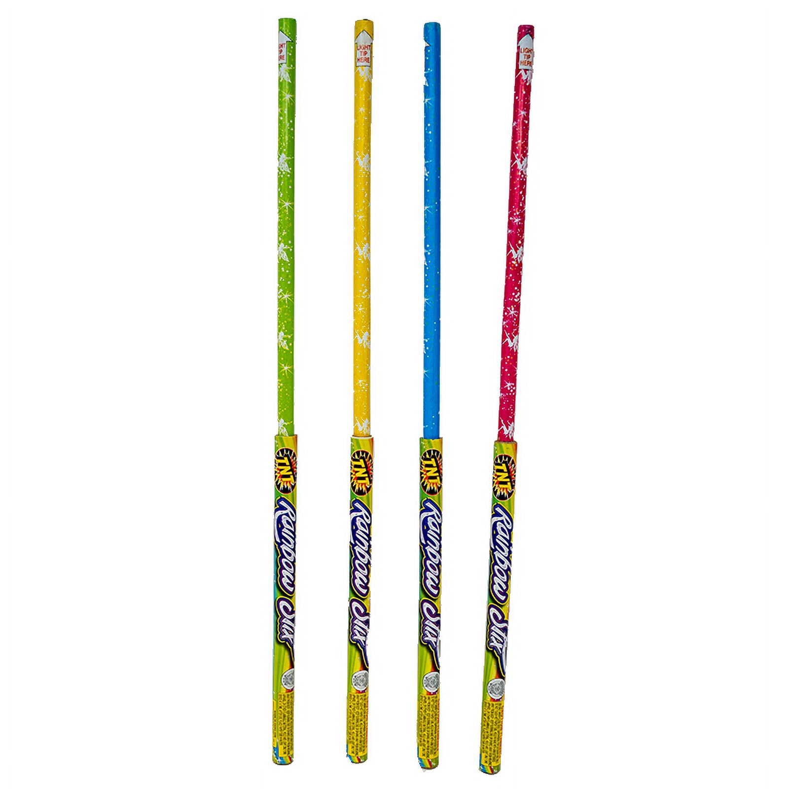 TNT Fireworks  Rainbow Stix, Multi Colored, Hand Held, Party, Holiday, Birthday