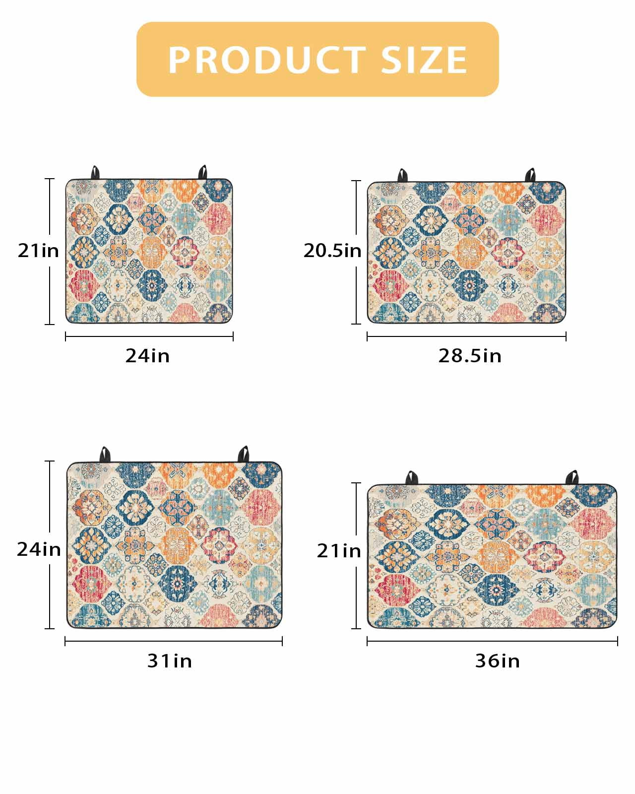 nqOlkjepod Large Induction Cooktop Protector Mat 24"x21", Boho Morocco Stove Top Covers for Electric Stove, Retro Farmhouse Ethnic Neutral Aesthetic Stove Burner Cover Mats, Glass Top Stove Cover