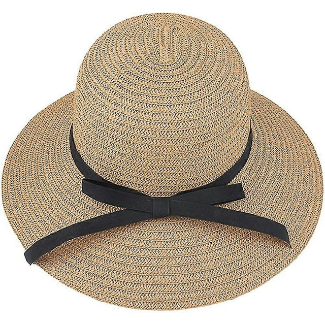 Eight Space Women's Summer Sun Beach Straw Hat, Floppy Foldable Airable Straw