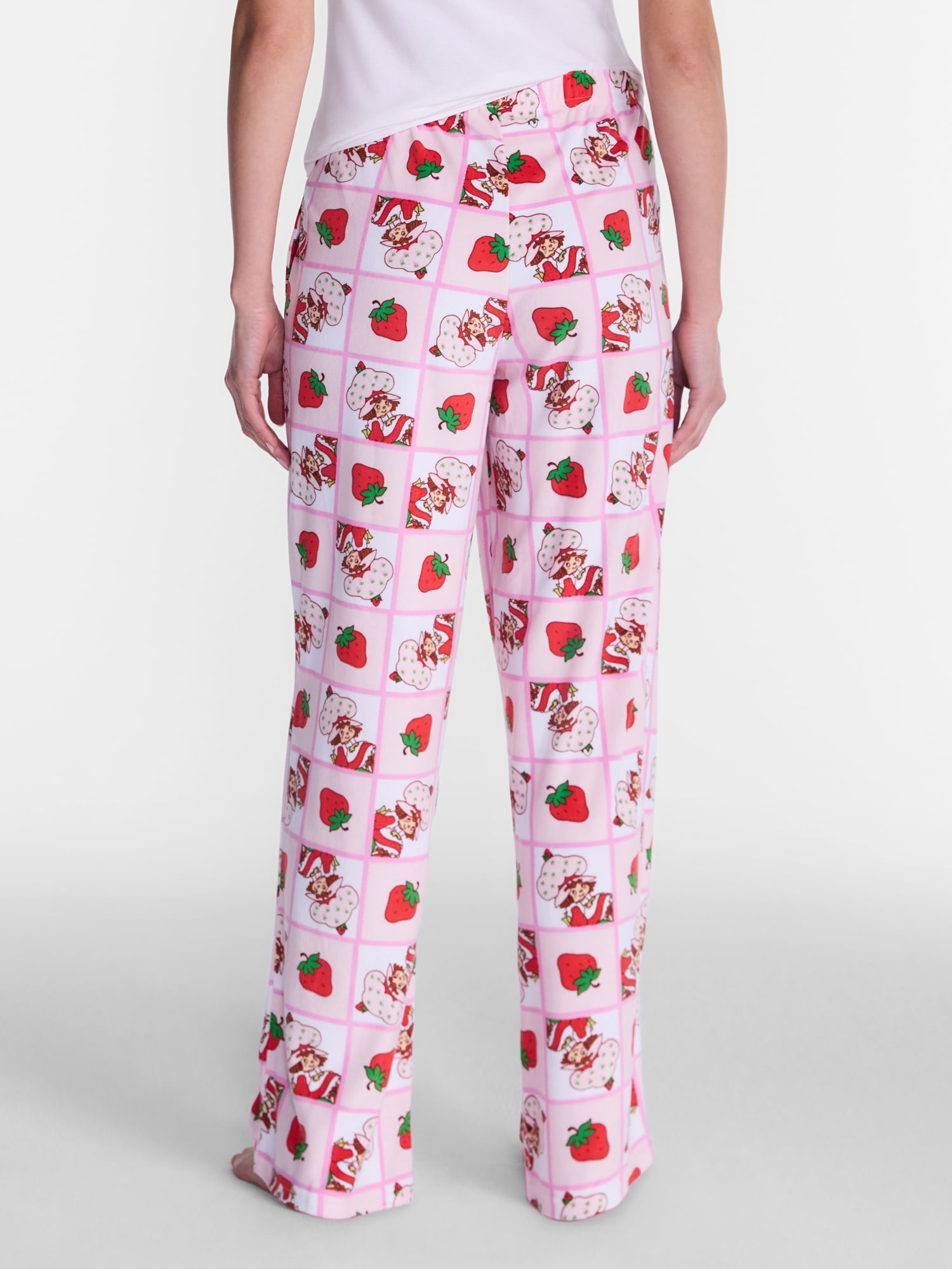 Strawberry Shortcake Women’s Wide Leg Velour Sleep Pants, Sizes XS-3X
