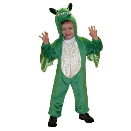 Totally Ghoul Little Boys Plush Green Dragon Costume Jumper