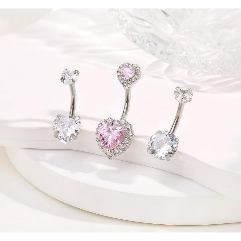 Belly Ring 6Pcs Belly Button Ring Surgical Steel Hypoallergenic s