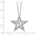 thumbnail image 2 of White Sterling Silver necklace Cable with pendant CZ Cubic Zirconia Round Baguette Octagon Emerald 18 in 27.21 mm 1.24, 2 of 2