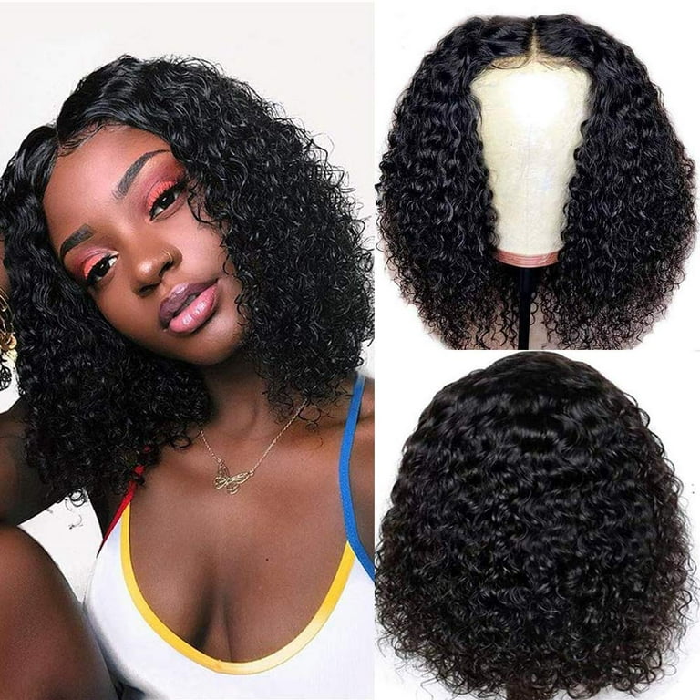 Brazilian 13x1 Lace Front buy Bob Wigs Pre Plucked Baby Hair Deep Wave Short Water W