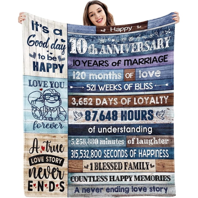 LHSHID 10th Wedding Anniversary Gift Decorative Custom Blanket 30x40in