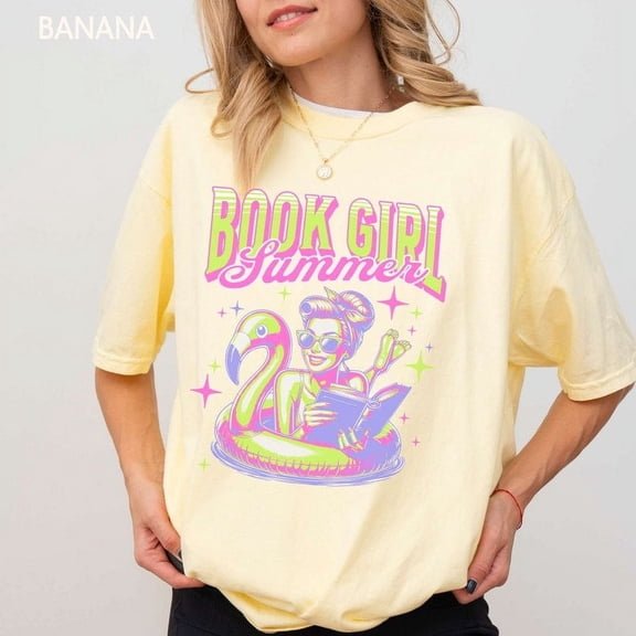 Bookish Girl Summer Shirt, Coconut Aesthetic Reader Tee, Funny Book Lover Gift, Trendy Bookworm T-Shirt for Vacation or Beach Days