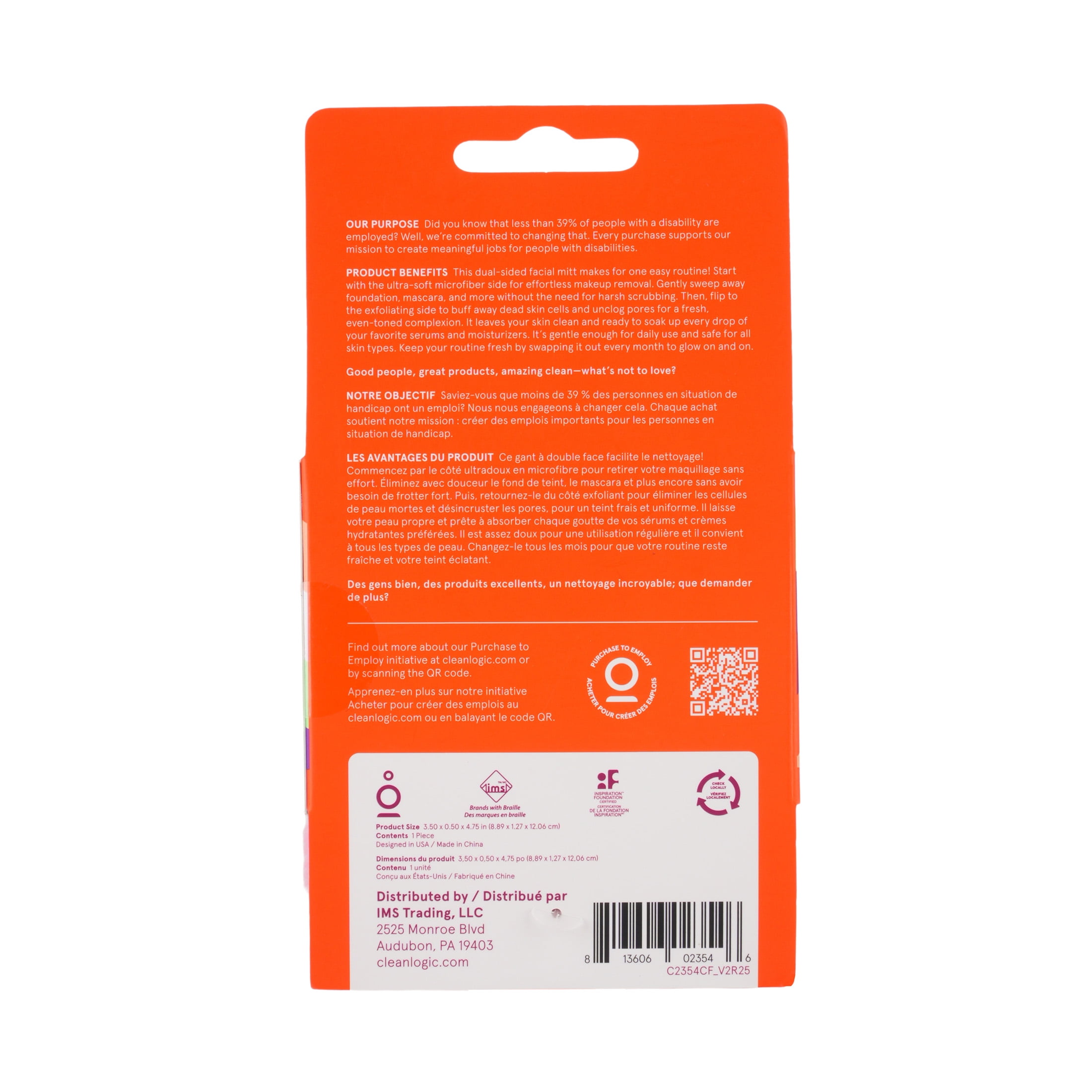 Cleanlogic Dual Texture Face Mitt, 1 count