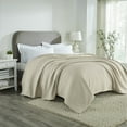 thumbnail image 3 of Better Trends All Season King Size Blanket 100% Cotton Waffle Weave Blanket for Couch Lightweight & Breathable, Soft Blanket (108"x 90") Oatmeal Janiya Collection, 3 of 4