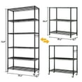 thumbnail image 4 of Ktaxon 6 Tier Wire Shelves, Adjustable Steel Storage Rack Plant Stand Organizer for Kitchen Garage Bathroom, 35.4"W x 15.7"D x 72.8"H, Black, 4 of 11