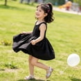 thumbnail image 2 of Toddler Girls Summer Dresses Short Sleeve With Round Neck Letter Print Girls Beach Dress Size 2-3T, 2 of 7