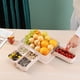 thumbnail image 5 of Fiudx Ofertas de la semana Caja de fruta giratoria desmontable con cajón de doble compartimento, organizador de frutas, platos de frutas secas, platos de frutas de calidad alimentaria para el hogar, 5 of 6