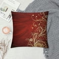 thumbnail image 2 of Chilfamy  Burgundy Throw Pillow Cushion Cover, Floral Swirls Ivy Image Ombre Details Grunge Backdrop Flower Art, Decorative Square Pillow Case, Cream Ruby, 2 of 5