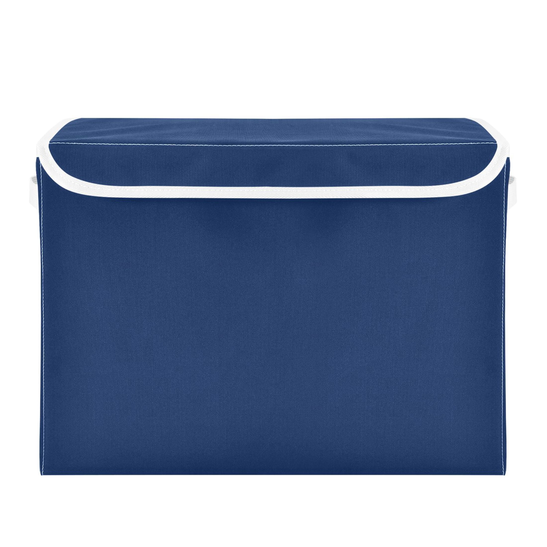 Ryvnso Dark Blue Paint Large Lidded Foldable Storage Baskets Cubes Boxes Lids Bin for Home